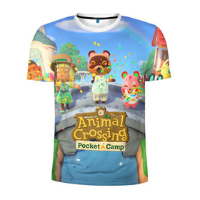 Мужская футболка 3D спортивная с принтом ANIMAL CROSSING в Екатеринбурге, 100% полиэстер с улучшенными характеристиками | приталенный силуэт, круглая горловина, широкие плечи, сужается к линии бедра | animal crossing:new horizons | game | nintendo | анимал кроссинг | животные | звери | игра | нинтендо | пересечение животных