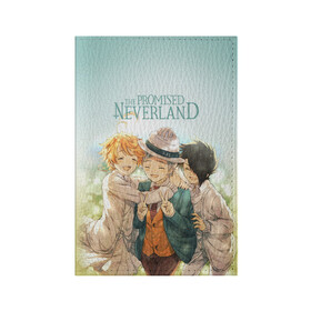 Обложка для паспорта матовая кожа с принтом The Promised Neverland в Екатеринбурге, натуральная матовая кожа | размер 19,3 х 13,7 см; прозрачные пластиковые крепления | anime | emma | mango | the promised neverland | yakusoku no neverland | аниме | манга | обещанная страна грёз | обещанный неверленд