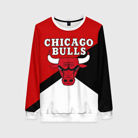 Женский свитшот 3D с принтом CHICAGO BULLS в Екатеринбурге, 100% полиэстер с мягким внутренним слоем | круглый вырез горловины, мягкая резинка на манжетах и поясе, свободная посадка по фигуре | bulls | chicago | chicago bulls | nba | red bulls | usa | америка | быки | нба | сша | чикаго буллс