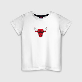 Детская футболка хлопок с принтом CHICAGO BULLS в Екатеринбурге, 100% хлопок | круглый вырез горловины, полуприлегающий силуэт, длина до линии бедер | bulls | chicago | chicago bulls | nba | red bulls | usa | америка | быки | нба | сша | чикаго буллс