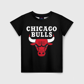 Детская футболка 3D с принтом CHICAGO BULLS в Екатеринбурге, 100% гипоаллергенный полиэфир | прямой крой, круглый вырез горловины, длина до линии бедер, чуть спущенное плечо, ткань немного тянется | Тематика изображения на принте: bulls | chicago | chicago bulls | nba | red bulls | usa | америка | быки | нба | сша | чикаго буллс