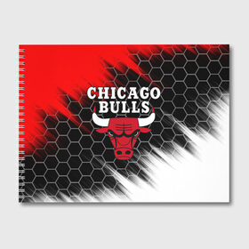 Альбом для рисования с принтом CHICAGO BULLS в Екатеринбурге, 100% бумага
 | матовая бумага, плотность 200 мг. | bulls | chicago | chicago bulls | nba | red bulls | usa | америка | быки | нба | сша | чикаго буллс