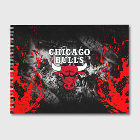 Альбом для рисования с принтом CHICAGO BULLS в Екатеринбурге, 100% бумага
 | матовая бумага, плотность 200 мг. | bulls | chicago | chicago bulls | nba | red bulls | usa | америка | быки | нба | сша | чикаго буллс