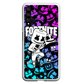 Чехол для Honor 20 с принтом FORTNITE x MARSHMELLO в Екатеринбурге, Силикон | Область печати: задняя сторона чехла, без боковых панелей | Тематика изображения на принте: deadmau5 | fortnite | fortnite 2 | fortnite x маршмелло | ikonik | marshmello | ninja | ninja streamer | raven | travis scott | ворон | иконик | ниндзя | пили | рейвен | трэвис скотт | фортнайт