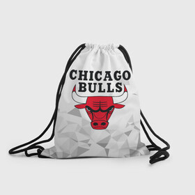 Рюкзак-мешок 3D с принтом CHICAGO BULLS в Екатеринбурге, 100% полиэстер | плотность ткани — 200 г/м2, размер — 35 х 45 см; лямки — толстые шнурки, застежка на шнуровке, без карманов и подкладки | Тематика изображения на принте: bulls | chicago | chicago bulls | nba | red bulls | usa | америка | быки | нба | сша | чикаго буллс