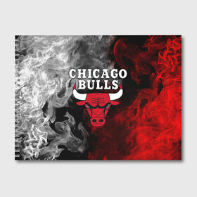 Альбом для рисования с принтом CHICAGO BULLS в Екатеринбурге, 100% бумага
 | матовая бумага, плотность 200 мг. | bulls | chicago | chicago bulls | nba | red bulls | usa | америка | быки | нба | сша | чикаго буллс