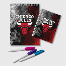 Блокнот с принтом CHICAGO BULLS в Екатеринбурге, 100% бумага | 48 листов, плотность листов — 60 г/м2, плотность картонной обложки — 250 г/м2. Листы скреплены удобной пружинной спиралью. Цвет линий — светло-серый
 | bulls | chicago | chicago bulls | nba | red bulls | usa | америка | быки | нба | сша | чикаго буллс