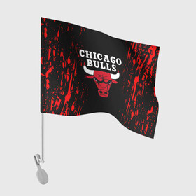 Флаг для автомобиля с принтом CHICAGO BULLS | ЧИКАГО БУЛЛС в Екатеринбурге, 100% полиэстер | Размер: 30*21 см | bulls | chicago | chicago bulls | nba | red bulls | usa | америка | быки | нба | сша | чикаго буллс