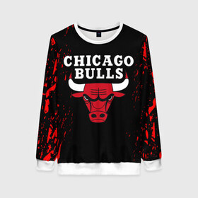 Женский свитшот 3D с принтом CHICAGO BULLS в Екатеринбурге, 100% полиэстер с мягким внутренним слоем | круглый вырез горловины, мягкая резинка на манжетах и поясе, свободная посадка по фигуре | bulls | chicago | chicago bulls | nba | red bulls | usa | америка | быки | нба | сша | чикаго буллс