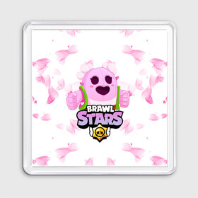 Магнит 55*55 с принтом Sakura Spike Brawl Stars в Екатеринбурге, Пластик | Размер: 65*65 мм; Размер печати: 55*55 мм | brawl | brawl stars | sakura spike | spike | бравл | бравл кактус | бравл старс | кактус | сакура спайк | спайк | спайк бравл старс