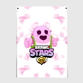 Постер с принтом Sakura Spike Brawl Stars в Екатеринбурге, 100% бумага
 | бумага, плотность 150 мг. Матовая, но за счет высокого коэффициента гладкости имеет небольшой блеск и дает на свету блики, но в отличии от глянцевой бумаги не покрыта лаком | brawl | brawl stars | sakura spike | spike | бравл | бравл кактус | бравл старс | кактус | сакура спайк | спайк | спайк бравл старс