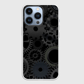 Чехол для iPhone 13 Pro с принтом Механизмы в Екатеринбурге,  |  | hi tech | steampunk | брутальные | брутальный | инженер | инжинер | искусство механизмов | механизм | механизмы | стимпанк | текстура | черные шестерёнки | шестеренки | шестерни | я инженер