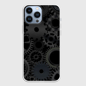 Чехол для iPhone 13 Pro Max с принтом Механизмы в Екатеринбурге,  |  | hi tech | steampunk | брутальные | брутальный | инженер | инжинер | искусство механизмов | механизм | механизмы | стимпанк | текстура | черные шестерёнки | шестеренки | шестерни | я инженер