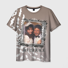 Мужская футболка 3D с принтом Beetlejuice. Барбара и Адам в Екатеринбурге, 100% полиэфир | прямой крой, круглый вырез горловины, длина до линии бедер | beetlejuice | vdpartat | адам | барбара | битлджус | ужасы | черная комедия