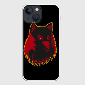 Чехол для iPhone 13 mini с принтом Wolf Logo в Екатеринбурге,  |  | animal | beast. | dog | logo | wolf | woof | волк | животные | зверь | лого | логотип | собака | хищник