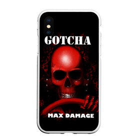 Чехол для iPhone XS Max матовый с принтом Gotcha в Екатеринбурге, Силикон | Область печати: задняя сторона чехла, без боковых панелей | 666 | 999 | car | game | gotcha | max damage | old school | череп