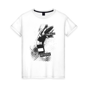 Женская футболка хлопок с принтом 2366371 в Екатеринбурге, 100% хлопок | прямой крой, круглый вырез горловины, длина до линии бедер, слегка спущенное плечо | beetlejuice | vdpartat | битлджус | монстр | ужасы