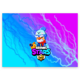 Поздравительная открытка с принтом BRAWL STARS GALE. в Екатеринбурге, 100% бумага | плотность бумаги 280 г/м2, матовая, на обратной стороне линовка и место для марки
 | 8 bit | brawl stars | crow | gale | leon | leon shark | max | mecha | mecha crow | mr.p | sally leon | shark | tara | virus 8 bit | werewolf leon | акула | берли | бравл старс | ворон | макс | оборотень