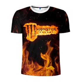 Мужская футболка 3D спортивная с принтом FIRE MONSTER ENERGY (Z) в Екатеринбурге, 100% полиэстер с улучшенными характеристиками | приталенный силуэт, круглая горловина, широкие плечи, сужается к линии бедра | black monster | bmx | claw | energy | fire | monster | monster energy | moto | motocross | race | sport | киберспорт | когти | монстер энерджи | монстр | мото | мотокросс | огонь | ралли | скейтбординг | спорт | энергия