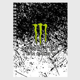 Тетрадь с принтом MONSTER ENERGY (Z) в Екатеринбурге, 100% бумага | 48 листов, плотность листов — 60 г/м2, плотность картонной обложки — 250 г/м2. Листы скреплены сбоку удобной пружинной спиралью. Уголки страниц и обложки скругленные. Цвет линий — светло-серый
 | black monster | bmx | claw | cybersport | energy | monster | monster energy | moto | motocross | race | sport | киберспорт | когти | монстер энерджи | монстр | мото | мотокросс | ралли | скейтбординг | спорт | то | энергия