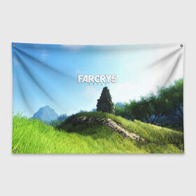 Флаг-баннер с принтом FARCRY5 в Екатеринбурге, 100% полиэстер | размер 67 х 109 см, плотность ткани — 95 г/м2; по краям флага есть четыре люверса для крепления | far cry | farcry | game | ubisof | выживание | джунгли | игры | остров | фар край
