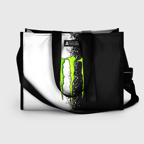 Сумка-шоппер 3D с принтом MONSTER ENERGY в Екатеринбурге, 100% полиэстер | застегивается на металлическую кнопку; внутренний карман застегивается на молнию. Стенки укреплены специальным мягким материалом, чтобы защитить содержимое от несильных ударов
 | black monster | bmx | claw | cybersport | energy | monster | monster energy | moto | motocross | race | sport | киберспорт | когти | монстер энерджи | монстр | мото | мотокросс | ралли | скейтбординг | спорт | энергия