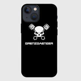Чехол для iPhone 13 mini с принтом Grenzgaenger в Екатеринбурге,  |  | grenzgaenger | авто | байк | байкер | гонки | гонщик | двигатель | механик | мото | поршень | череп