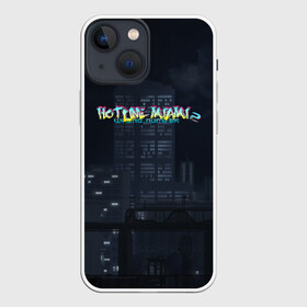 Чехол для iPhone 13 mini с принтом HOTLINE MIAMI в Екатеринбурге,  |  | abstraction games | dennaton games | devolver digital | game | hotline miami | hotline miami 2: wrong number | retrowave | synthwave | мотель | мотель майами