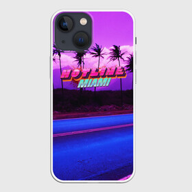 Чехол для iPhone 13 mini с принтом HOTLINE MIAMI в Екатеринбурге,  |  | abstraction games | dennaton games | devolver digital | game | hotline miami | hotline miami 2: wrong number | retrowave | synthwave | мотель | мотель майами