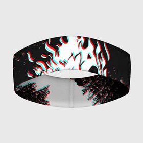 Повязка на голову 3D с принтом CYBERPUNK 2077 SAMURAI GLITCH в Екатеринбурге,  |  | cd project red | cyberpunk 2077 | demon | keanu reeves | samurai | smile | демон | киану ривз | киберпанк 2077 | самураи | смайл