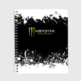 Тетрадь с принтом MONSTER ENERGY в Екатеринбурге, 100% бумага | 48 листов, плотность листов — 60 г/м2, плотность картонной обложки — 250 г/м2. Листы скреплены сбоку удобной пружинной спиралью. Уголки страниц и обложки скругленные. Цвет линий — светло-серый
 | black monster | bmx | claw | cybersport | energy | monster | monster energy | moto | motocross | race | sport | киберспорт | когти | монстер энерджи | монстр | мото | мотокросс | ралли | скейтбординг | спорт | энергия