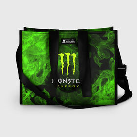 Сумка-шоппер 3D с принтом MONSTER ENERGY в Екатеринбурге, 100% полиэстер | застегивается на металлическую кнопку; внутренний карман застегивается на молнию. Стенки укреплены специальным мягким материалом, чтобы защитить содержимое от несильных ударов
 | black monster | bmx | claw | cybersport | energy | monster | monster energy | moto | motocross | race | sport | киберспорт | когти | монстер энерджи | монстр | мото | мотокросс | ралли | скейтбординг | спорт | энергия