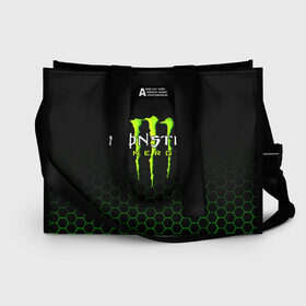 Сумка-шоппер 3D с принтом MONSTER ENERGY в Екатеринбурге, 100% полиэстер | застегивается на металлическую кнопку; внутренний карман застегивается на молнию. Стенки укреплены специальным мягким материалом, чтобы защитить содержимое от несильных ударов
 | black monster | bmx | claw | cybersport | energy | monster | monster energy | moto | motocross | race | sport | киберспорт | когти | монстер энерджи | монстр | мото | мотокросс | ралли | скейтбординг | спорт | энергия