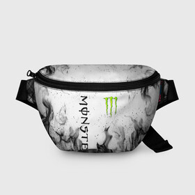 Поясная сумка 3D с принтом MONSTER ENERGY в Екатеринбурге, 100% полиэстер | плотная ткань, ремень с регулируемой длиной, внутри несколько карманов для мелочей, основное отделение и карман с обратной стороны сумки застегиваются на молнию | black monster | bmx | claw | cybersport | energy | monster | monster energy | moto | motocross | race | sport | киберспорт | когти | монстер энерджи | монстр | мото | мотокросс | ралли | скейтбординг | спорт | энергия