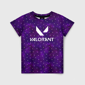 Детская футболка 3D с принтом Valorant в Екатеринбурге, 100% гипоаллергенный полиэфир | прямой крой, круглый вырез горловины, длина до линии бедер, чуть спущенное плечо, ткань немного тянется | brimstone | coba | csgo | cypher | jett | phoenix | riot games | sage | valorant | viper | валарант | валорант | кс