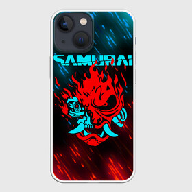 Чехол для iPhone 13 mini с принтом CYBERPUNK 2077 SAMURAI в Екатеринбурге,  |  | cd project red | cyberpunk 2077 | demon | keanu reeves | samurai | smile | демон | киану ривз | киберпанк 2077 | самураи | смайл