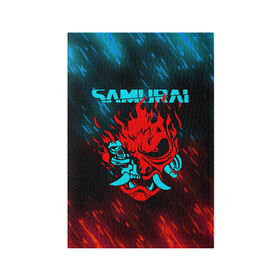 Обложка для паспорта матовая кожа с принтом CYBERPUNK 2077 SAMURAI в Екатеринбурге, натуральная матовая кожа | размер 19,3 х 13,7 см; прозрачные пластиковые крепления | cd project red | cyberpunk 2077 | demon | keanu reeves | samurai | smile | демон | киану ривз | киберпанк 2077 | самураи | смайл