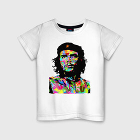 Детская футболка хлопок с принтом Che в Екатеринбурге, 100% хлопок | круглый вырез горловины, полуприлегающий силуэт, длина до линии бедер | argentina | che guevara | color | cuba | paint | revolutionary | аргентина | краска | куба | революционер | цвет | че гевара