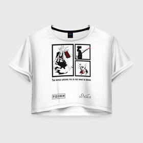 Женская футболка Crop-top 3D с принтом Шаман кинг в Екатеринбурге, 100% полиэстер | круглая горловина, длина футболки до линии талии, рукава с отворотами | king | shaman | амедамару | амидамару | аниме | асакура | дух | ё | йо | король | лен | морти | призрак | рио | самурай | стиль | тао | трей | шаман | япония | японский