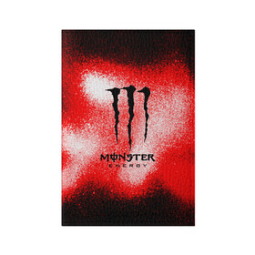 Обложка для паспорта матовая кожа с принтом MONSTER ENERGY в Екатеринбурге, натуральная матовая кожа | размер 19,3 х 13,7 см; прозрачные пластиковые крепления | energy | monster energy | монстр | монстр энерджи