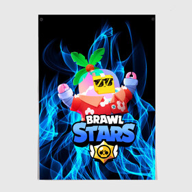 Постер с принтом BRAWL STARS TROPICAL SPROUT. в Екатеринбурге, 100% бумага
 | бумага, плотность 150 мг. Матовая, но за счет высокого коэффициента гладкости имеет небольшой блеск и дает на свету блики, но в отличии от глянцевой бумаги не покрыта лаком | brawl stars | crow | gale | leon | leon shark | max | mr.p | sally leon | shark | sprout | tara | tropical sprout | virus 8 bit | werewolf leon | акула | берли | бравл старс | ворон | макс | оборотень