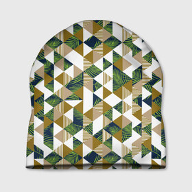 Шапка 3D с принтом Хипстерские треугольники в Екатеринбурге, 100% полиэстер | универсальный размер, печать по всей поверхности изделия | hawaii | hipster | pattern | summer | гаваи | гавайи | гавайская | летняя | лето | листы | листья | модная | отдых | отпуск | пальмы | паттерн | текстура | треугольники | хипстер | яркая
