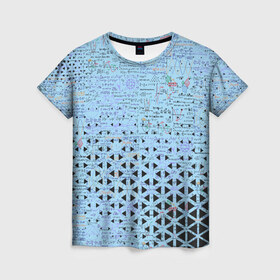 Женская футболка 3D с принтом Математика в Екатеринбурге, 100% полиэфир ( синтетическое хлопкоподобное полотно) | прямой крой, круглый вырез горловины, длина до линии бедер | графики | математика | студенты | теоремы | формулы