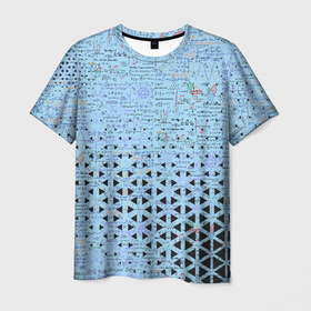 Мужская футболка 3D с принтом Математика в Екатеринбурге, 100% полиэфир | прямой крой, круглый вырез горловины, длина до линии бедер | графики | математика | студенты | теоремы | формулы