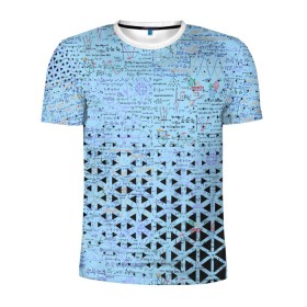 Мужская футболка 3D спортивная с принтом Математика в Екатеринбурге, 100% полиэстер с улучшенными характеристиками | приталенный силуэт, круглая горловина, широкие плечи, сужается к линии бедра | графики | математика | студенты | теоремы | формулы