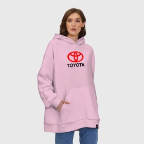 Худи SuperOversize хлопок с принтом TOYOTA в Екатеринбурге, 70% хлопок, 30% полиэстер, мягкий начес внутри | карман-кенгуру, эластичная резинка на манжетах и по нижней кромке, двухслойный капюшон
 | auto | sport | toyota | авто | автомобиль | автомобильные | бренд | марка | машины | спорт | тойота