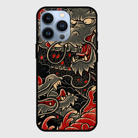 Чехол для iPhone 13 Pro с принтом Dsquared tatoo DRAGON в Екатеринбурге,  |  | disquared tatoo | disquared тату | dragon | japan | восток | дракон | знак | иероглифы | китай | надписи | символ | тату | татуировки | япония