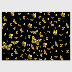 Поздравительная открытка с принтом Golden Butterfly pattern в Екатеринбурге, 100% бумага | плотность бумаги 280 г/м2, матовая, на обратной стороне линовка и место для марки
 | black | pattern | summer | wings | ангел | бабочка | бабочки | блестки | блестящий | девушке | желтые | животные | звери | золото | золотые | крылья | летать | летний | лето | мотылек | насекомое | ночные | паттерн