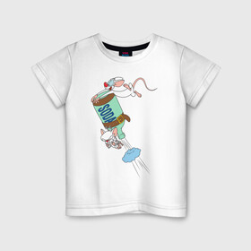 Детская футболка хлопок с принтом Брейн и Пинки.Animaniacs в Екатеринбурге, 100% хлопок | круглый вырез горловины, полуприлегающий силуэт, длина до линии бедер | animaniacs | vdpartat | белая мышь | брейн | гений | глупая мышь | озорные анимашки | пинки