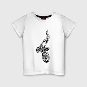 Детская футболка хлопок с принтом Мотоспорт (Z) в Екатеринбурге, 100% хлопок | круглый вырез горловины, полуприлегающий силуэт, длина до линии бедер | enduro | ktm | moto | motocycle | sportmotorcycle | ктм | мото | мотокросс | мотоспорт
